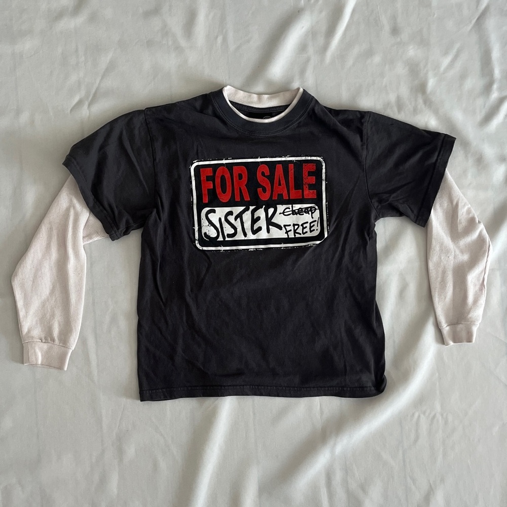 Kids Black and White Long Sleeve Shirt